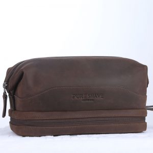 Leather wash bag