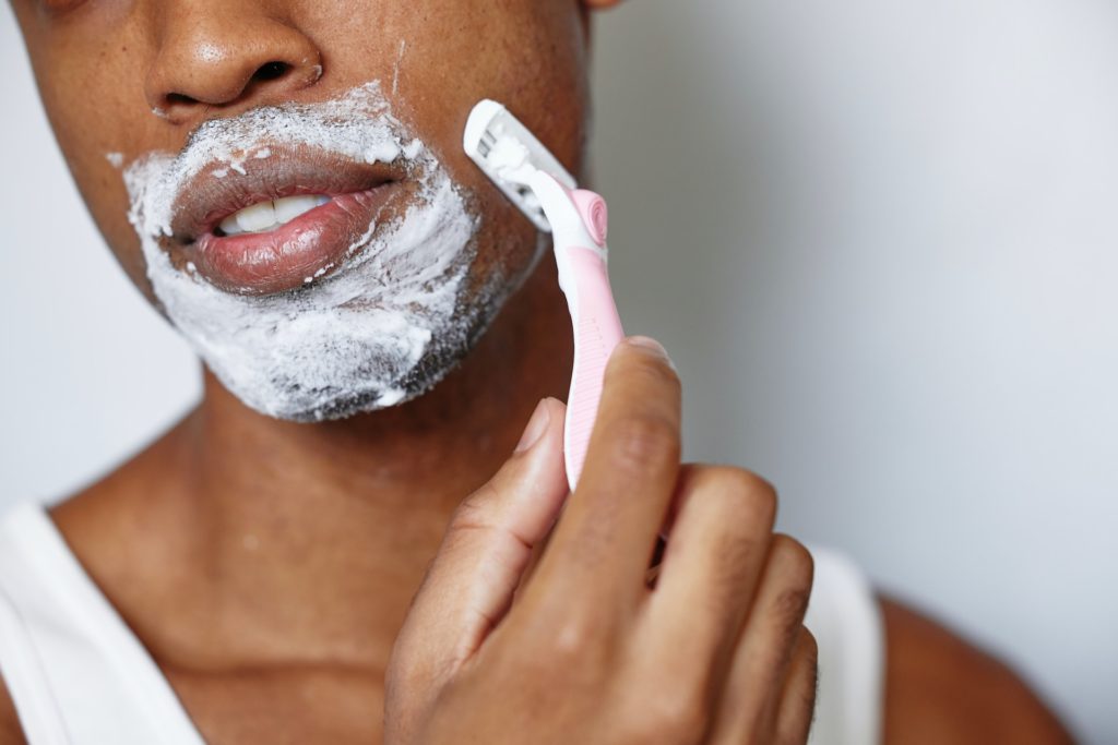 guy shaving