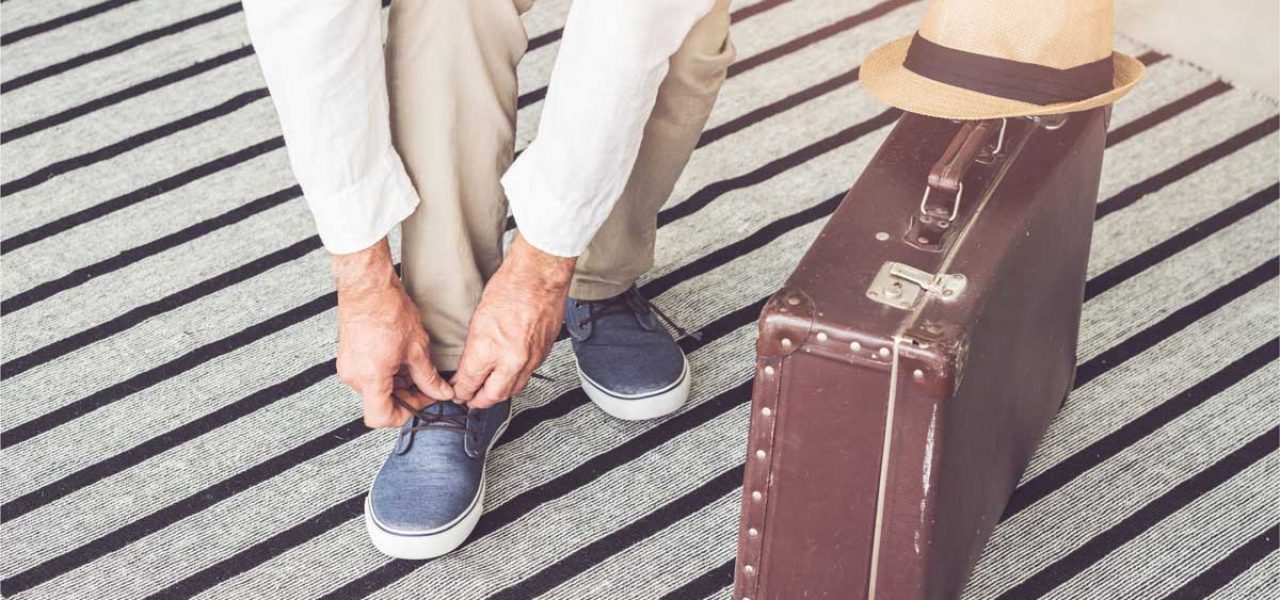 Man and luggage image for Pure Shave